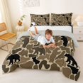 thumbnail image 3 of Castle Fairy Camo Bear Silhouette Queen Comforter Set 3 Pieces,Jungle Wildlife Comforter Sets Queen,Taupe Dark Brown,Grey Reversible,1 Comforter and 2 Pillowcases, 3 of 6