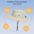 thumbnail image 4 of PEONAVET Wide Brim Fishing Hat,Sun Protection Bucket Hat ,Summer Sun Hat for Outdoor Fishing, Beach & Hiking, Paddling, Rowing, Kayaking（Khaki）, 4 of 7