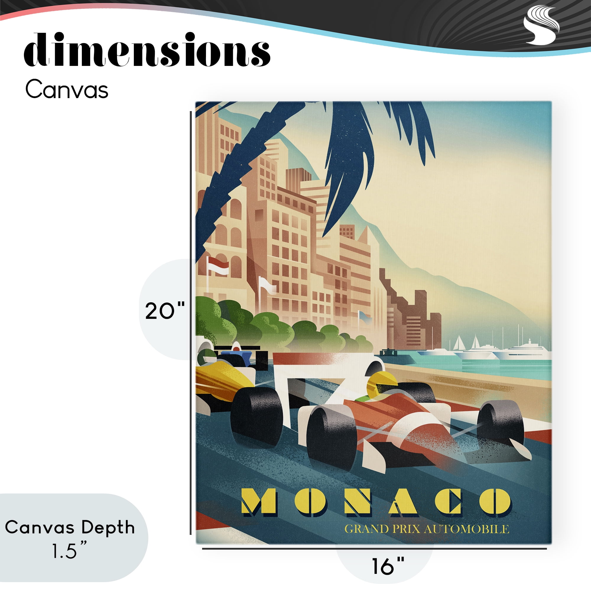 Stupell Industries Monaco Grand Prix Racing Canvas Wall Art, design by Martin Wickstrom