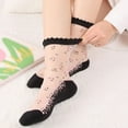 thumbnail image 5 of Women's Socks - Ladies Summer Sheer Floral Stockings Soft Breathable Short Socks for Casual Comfort and Stylish Daily Wear,Black, 5 of 7