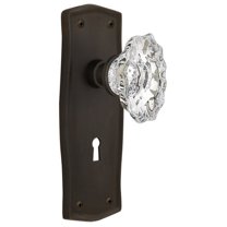 Nostalgic Warehouse Pracha_Prv_238_Kh Vintage Fluted Chateau Crystal Privacy Door Knob Set