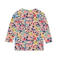 thumbnail image 5 of Spazoro Toddler Girls 3/4 Sleeve Shirts, Floral Print Spring and Fall Round Neck Casual Fashionable Tops for Girls Multicolor Size 3-4T, 5 of 5