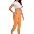 thumbnail image 6 of amlbb Dressy Capri Pants for Women Plus Size High Waist Stretch Womens Golf Capris Pants for Summer with Pockets Work Casual Save to 65% off!, 6 of 8