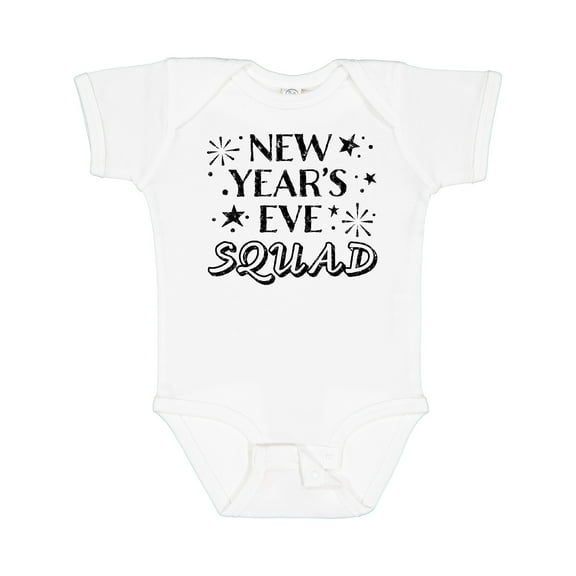 Inktastic New Year's Eve Squad with Stars in Black Boys or Girls Baby Bodysuit