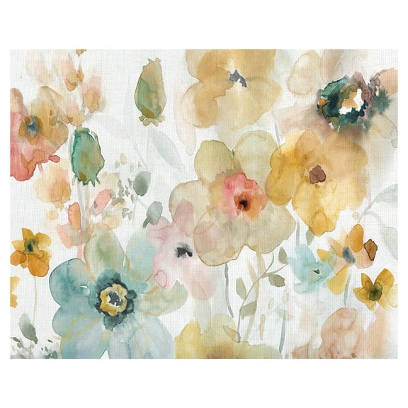 Masterpiece Art Gallery Soft Spring Colorful Flowers I by Carol Robinson Canvas Art Print 22" x 28"