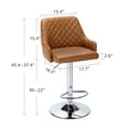 thumbnail image 3 of VECELO Bar Stools Set of 2 Modern PU Leather Height Adjustable Swivel Barstool with Back and Footrest, Brown, 3 of 11