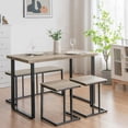 thumbnail image 2 of Giantex 4 Piece Dining Table Set, Counter Height Table Set, Space-saving Dining Table Set for Kitchen, Dining Room, Restaurant, Oak Grey, 2 of 8