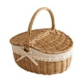 thumbnail image 3 of Mornei Gift Basket Empty Wicker Picnic Basket Hamper Sturdy Woven Body Wedding Birthday 26cmx18cmx13cm, 3 of 9