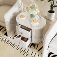 thumbnail image 2 of Gymax 2PCS Nightstand w/ 2 Drawers Faux Marble Bedside Table for Small Space, 2 of 10