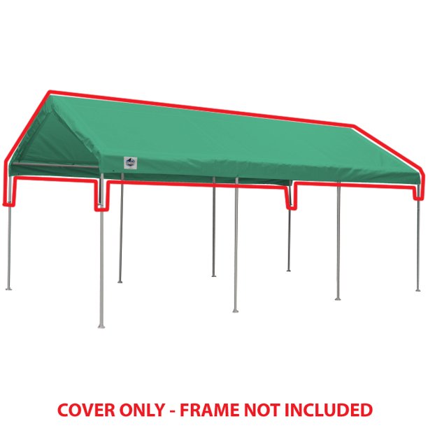 King Canopy 10 ft x 20 ft Green Drawstring Carport Canopy Cover