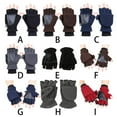 thumbnail image 2 of Dosaele Insulated Warm Polar Fleece Convertible Mittens Flap Cover Fingerless Gloves, 2 of 19
