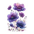 thumbnail image 4 of para ventana de vidrio, para pared con flores moradas, PVC, moderno, elegante, extraíble, para pared, para sala de estar, 4 of 8