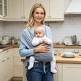 thumbnail image 3 of Baby Carrier  - The Perfect Summer Sling for Newborns to Toddler 8-35 lbs - Cooling Fabric Baby Wrap, Lightweight, Ergonomic, and Easy to Wear，grey, 3 of 5