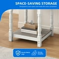thumbnail image 3 of DEXTRUS Square End Table with Storage Shelves, Classic Side Table for Living Room, White & Gray, 3 of 8
