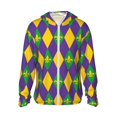thumbnail image 2 of Lsque Mardi Gras UPF 50+ Lightweight Sun Protection Men's Women's Long Sleeve Shirt, Hoodie Performance -XX-Large, 2 of 9