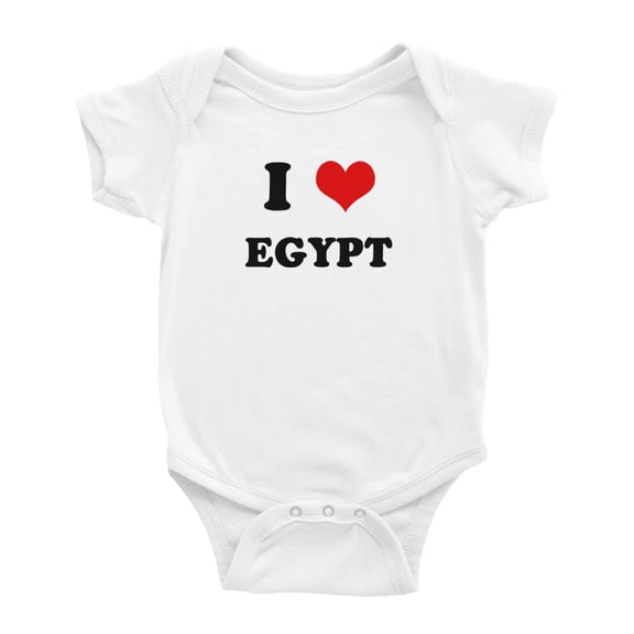 I Heart Egypt Love Egypt Funny Cute Baby Bodysuit Romper (White, 6-12 Months)