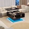 thumbnail image 1 of Noble House 29.5" Coffee Table with Hydraulic Lift,High-Gloss Semi-Open Storage,Black, 1 of 10
