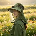 thumbnail image 5 of Cadancy Sun Hat Wide Brim Fishing Cap with Solar Fan Mesh Face Shield Neck Flap Outdoor UV Protection Summer Gardening Hiking Camping Breathable Cooling Shade Cover, 5 of 6
