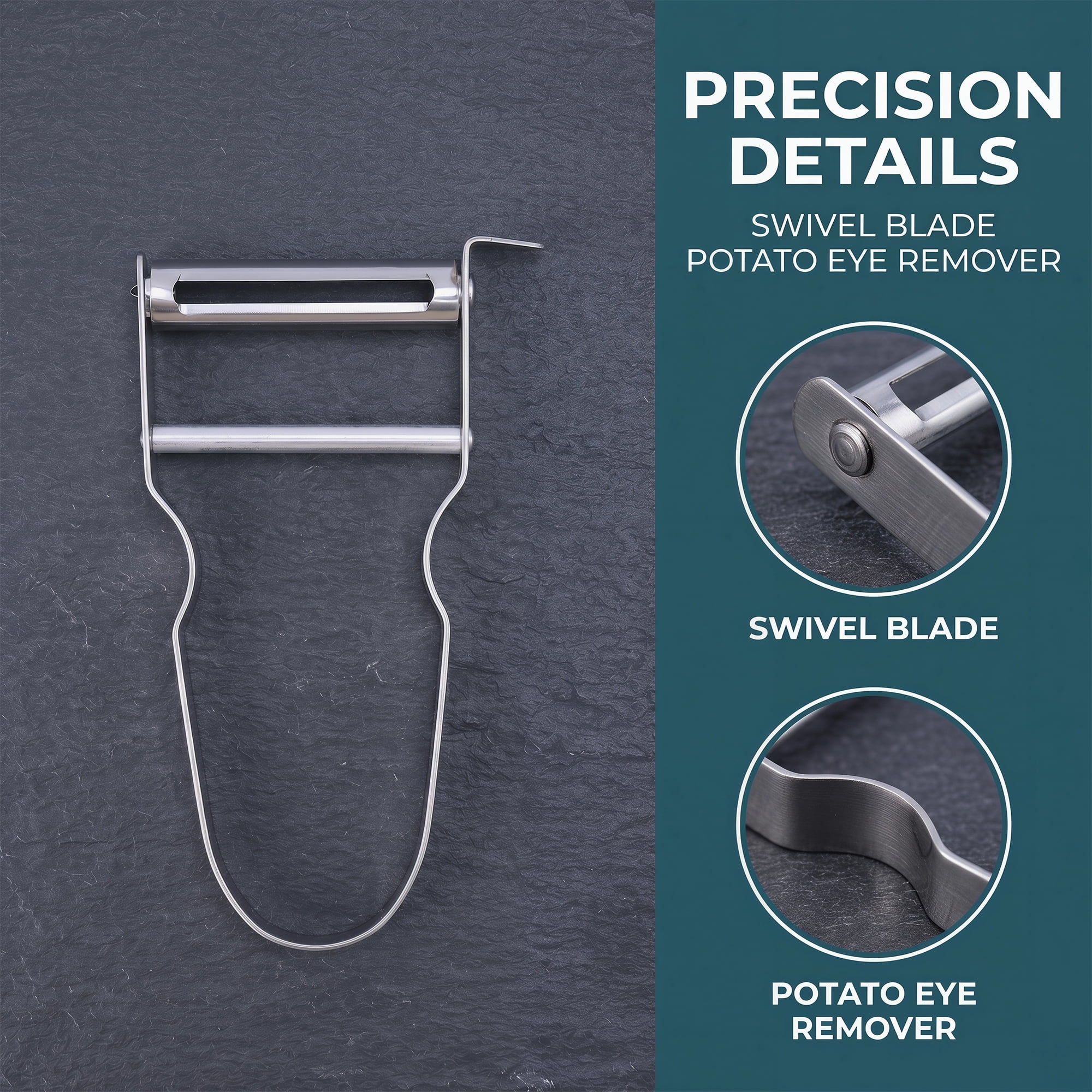 Unique Bargains Stainless Steel Vegetable Peeler with Ergonomic Handle Silver 4.4x2.6 inch
