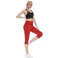 thumbnail image 6 of Yievot Women's High Waisted Yoga Capris with Pockets Butt Lifting Elastic Waist Leggings Yoga Pants, 6 of 7