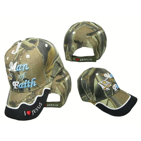 Bible Man of Faith Jesus God Camo Camouflage Embroidered Cap Hat CAP832 (TOPW)