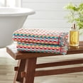 thumbnail image 4 of The Pioneer Woman Dotted Stripe 2-Pack Cotton Bath Towel Set, Coral, 4 of 5