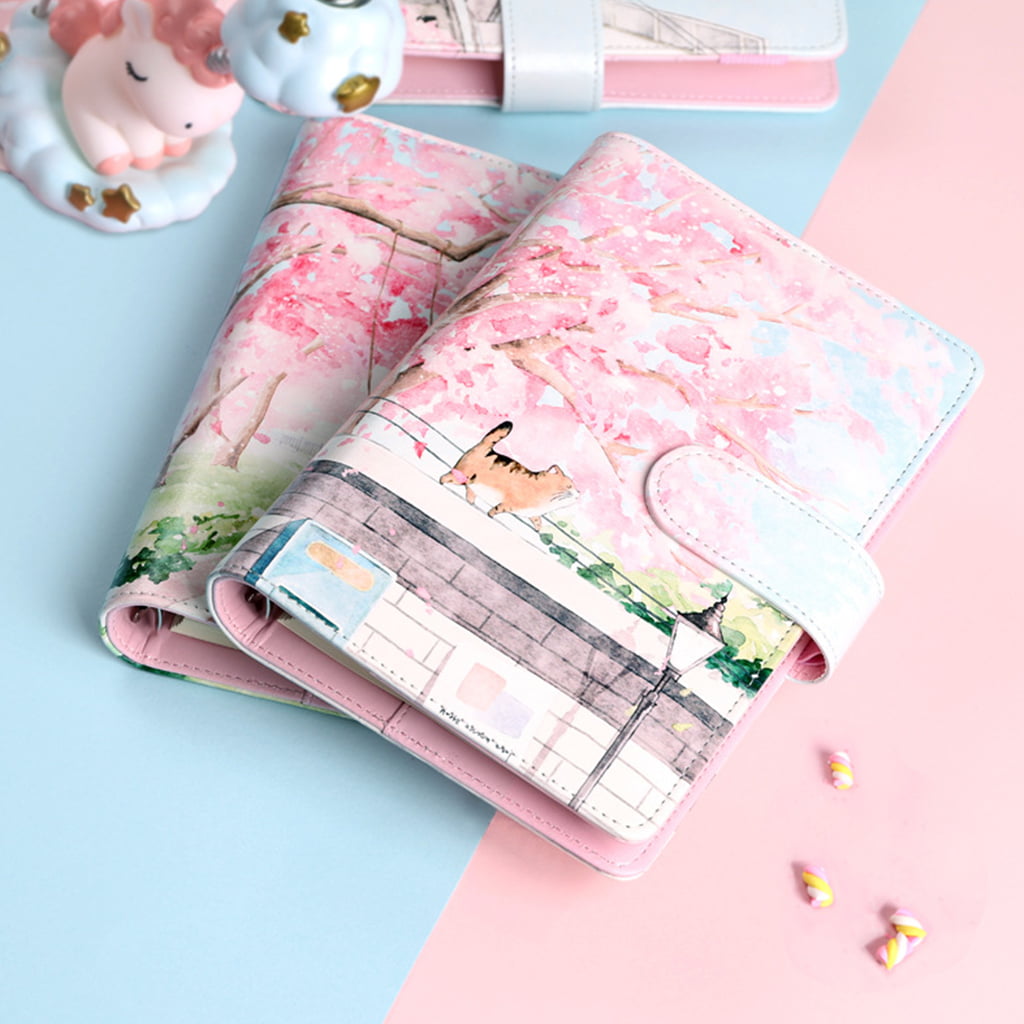 HGYCPP Cherry Blossom Scrapbook Set Travel Journal Sketch Book Set Gift Set  for Girls
