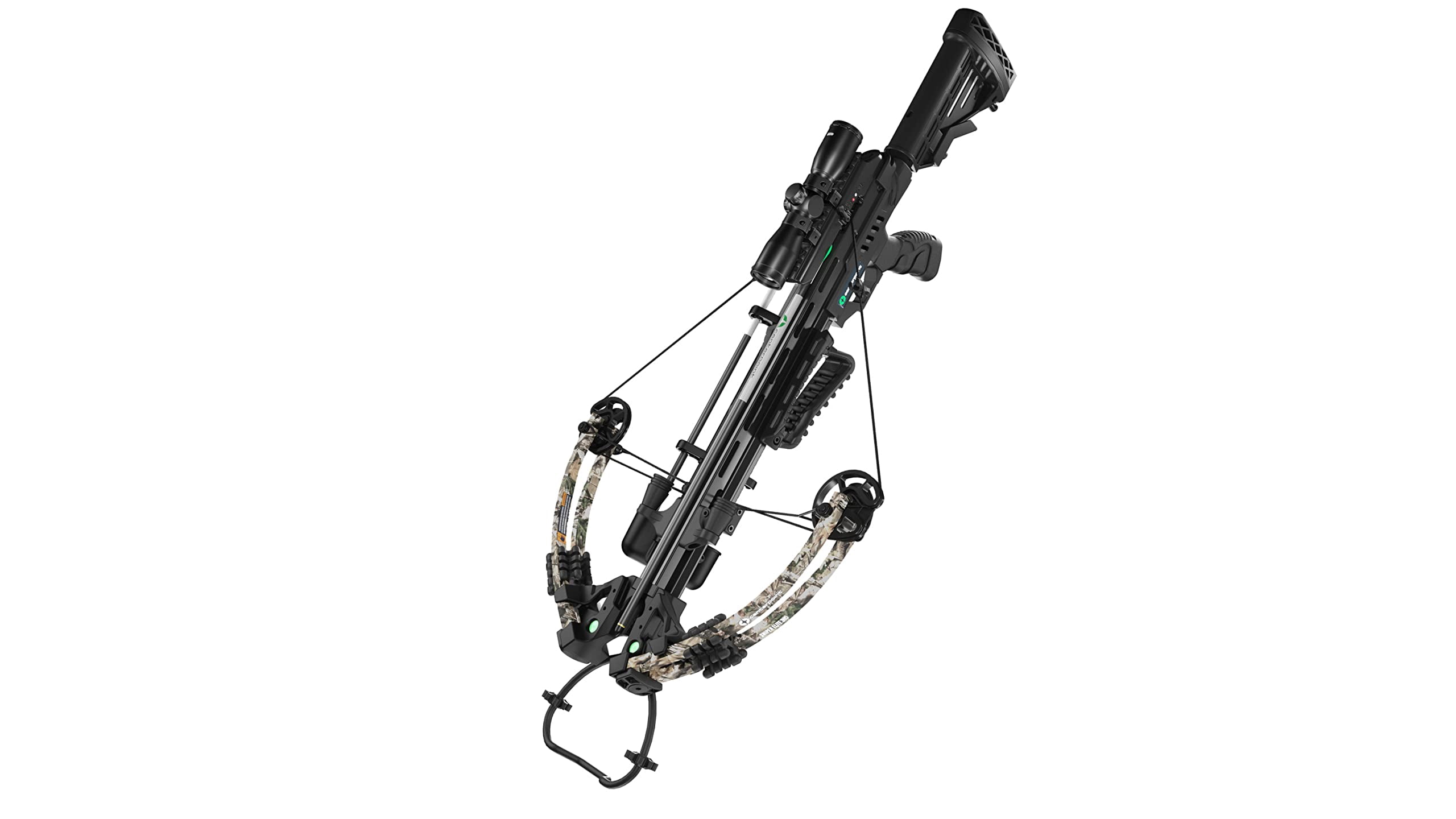 CenterPoint Sniper Elite 385 FPS Crossbow with 4x32mm Scope with Detachable Quiver, (Black/Camo)