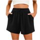 thumbnail image 1 of Puntoco Pantalones cortos casuales para mujer Pantalones cortos casuales de cintura alta con bolsillo y cordón de color sólido a la moda para mujer, 1 of 2