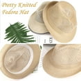 thumbnail image 3 of Deago Fedora Sun Hat for Men Women Packable Knit Short Brim Trilby Hat Panama Summer Beach Hat (Khaki), 3 of 9