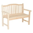 thumbnail image 4 of Shine Company Wood Easy Assembly and Natural Finish Garden Bench Beige, 4 of 6