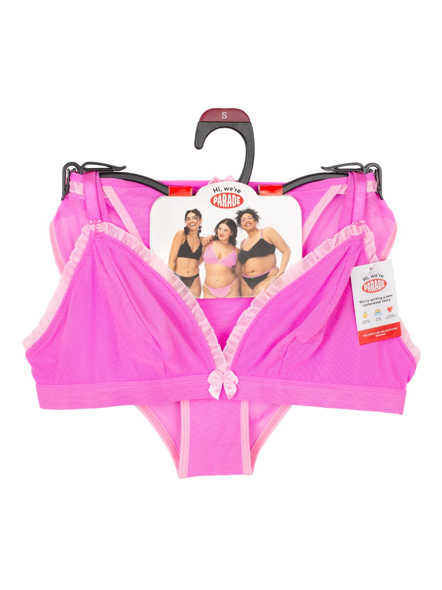 Parade Ruffle Triangle Bralette and Cheeky Set XS-3XL Nylon