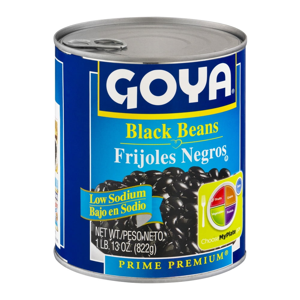 GOYA Low Sodium Black Beans 29 oz Can - Gluten Free, No Cholesterol, Excellent Source of Fiber