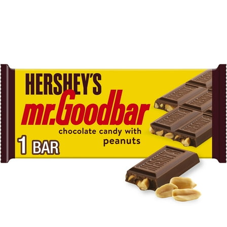 Hershey's Mr. Goodbar Chocolate with Peanuts Full Size Candy, Bar 1.75 oz