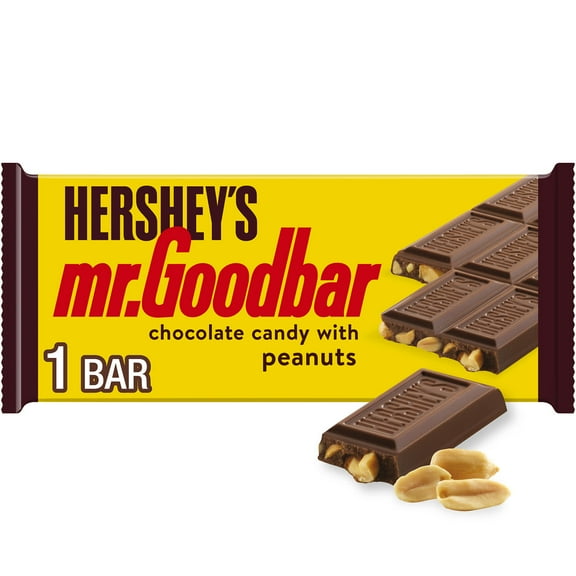 Hershey's Mr. Goodbar Chocolate with Peanuts Full Size Candy, Bar 1.75 oz