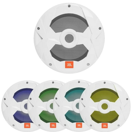 JBL Club Marine 10" (250mm) Marine Audio Multi-Element White Subwoofer w/ RGB LED Lighting (Single, Bulk Packaging)
