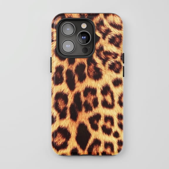 Leopard Print For iPhone Protective Phone Case Wild Animal Pattern Brown Black