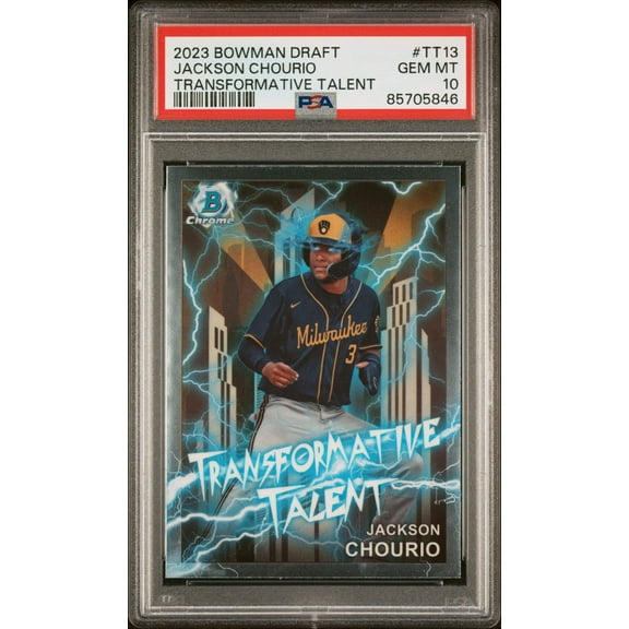 Graded 2023 Topps Bowman Draft Jackson Chourio #TT13 Transformative Talent Rookie RC Baseball Card PSA 10 Gem Mint