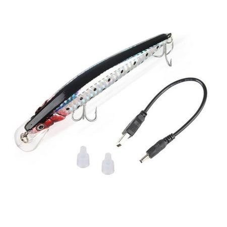 Twitching Flash Lures USB Rechargeable LED Fishing Baits for Bass Snakehead Package:OPP bag
