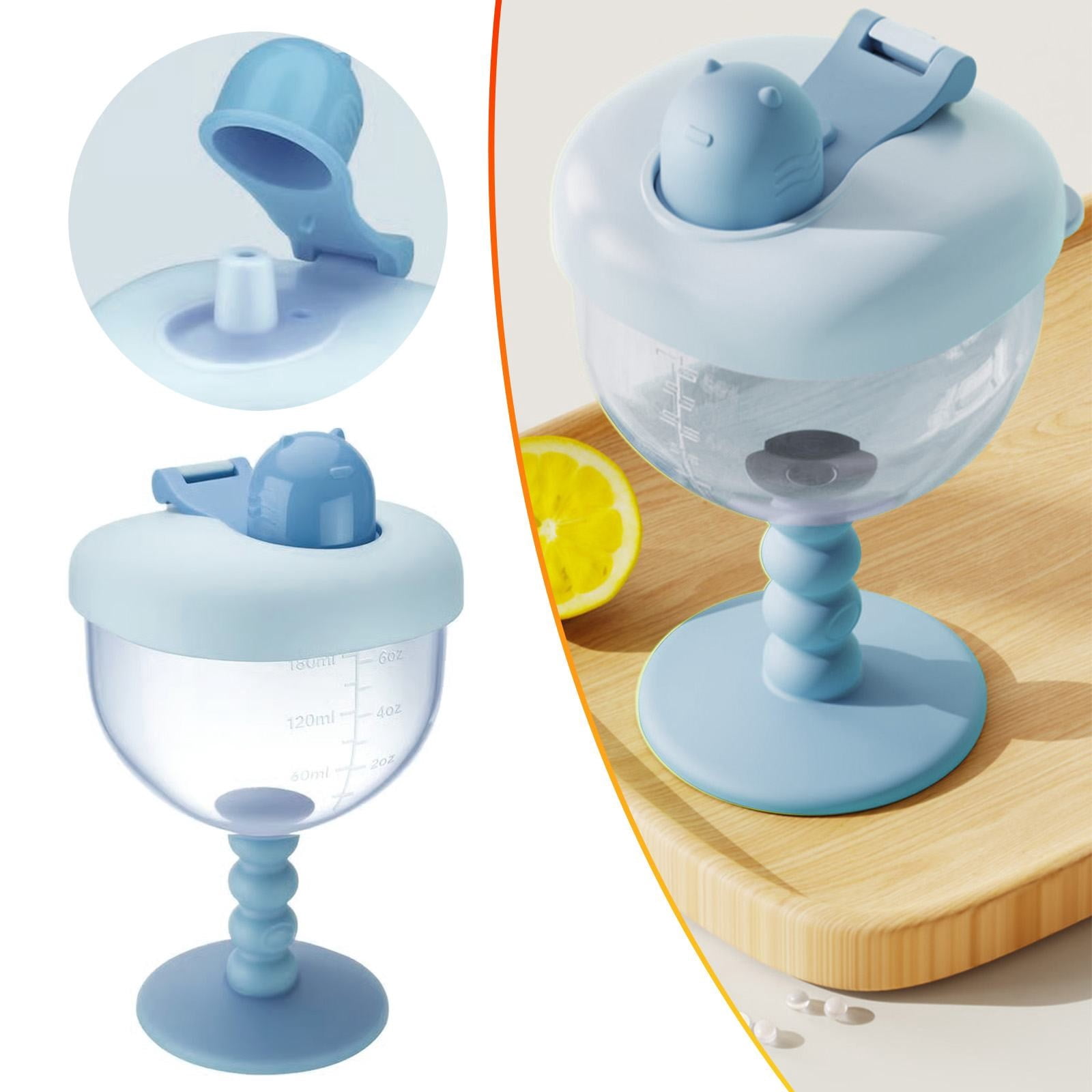 XKHZJL Baby Goblet Cup with Lid for Ages 12 Months+, Travel Sippy Cup with Easy Measurement Marks, Elegant Wine Glass Design Toddler Cup, Durable and Odorless Baby Drinking Cup