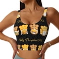 thumbnail image 1 of Fotbe Pumpkin Pie Gnome Sujetador Deportivo Largo sin Aros para Mujer con Almohadillas y Soporte Medio, Transpirable y Absorbente, Camiseta Tipo Chaleco o Tank Top-XX-Large, 1 of 8