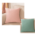 thumbnail image 1 of 2 fundas de almohada Estilo nórdico Color sólido Lino Almohada Oficina Sofá Cojín Lumbar Funda de almohada, 50 cm x 50 cm (Rosa Azul), 1 of 5