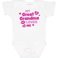 thumbnail image 3 of Inktastic Valentine's Day My Great Grandma Loves Me Hearts and Lips Boys or Girls Baby Bodysuit, 3 of 5