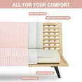 thumbnail image 4 of FFH Modern Corduroy Futon Sofa Bed with Adjustable Backrest,Convertible Loveseat Sleeper,Soft Couch with Drop-Down Table and Cup Holder for Living room,Pink, 4 of 10