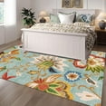 thumbnail image 3 of Floral Area Rug 6x9 Living Room Rug Non Slip Washable Bedroom Rug Soft Low Pile Flowers Floor Carpet for Living Dining Room,Red, 3 of 6
