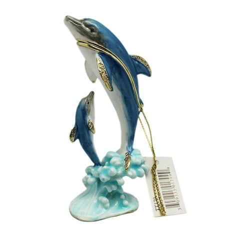 Dolphin Keepsake - Majestic Dolphin and Calf Keepsake Box Figure