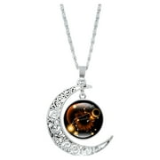 clearance under $5 LSLJS Necklaces for Women 12 Constellation Sign Astrology Galaxy Crescent Pendant Necklace Jewelry for Valentines Day/Birthday/Christmas/Anniversary Gifts
