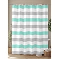 thumbnail image 4 of Fsddascl Teal Grey Shower Curtain Set - 72" x 78" Washable Bathtub Curtain with 12 Hooks, Farmhouse Watercolor Modern Geometric Waterproof Fabric Stall Shower Curtains for Bathroom/Bathtub Décor, 4 of 6