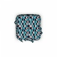 thumbnail image 2 of Geometric Ottoman Cover, Grunge Half Rounds Motif, 2 Piece Slipcover Set with Ruffle Skirt for Square Round Cube Footstool Decorative Home Accent, Standard Size, Blush Seafoam Sea Blue, by Ambesonne, 2 of 5