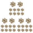 thumbnail image 1 of 3uds. Adornos de cabezas de flores en polvo con purpurina, 15cm, para decoración de árbol de Navidad (dorado), 10 Uds., 1 of 2